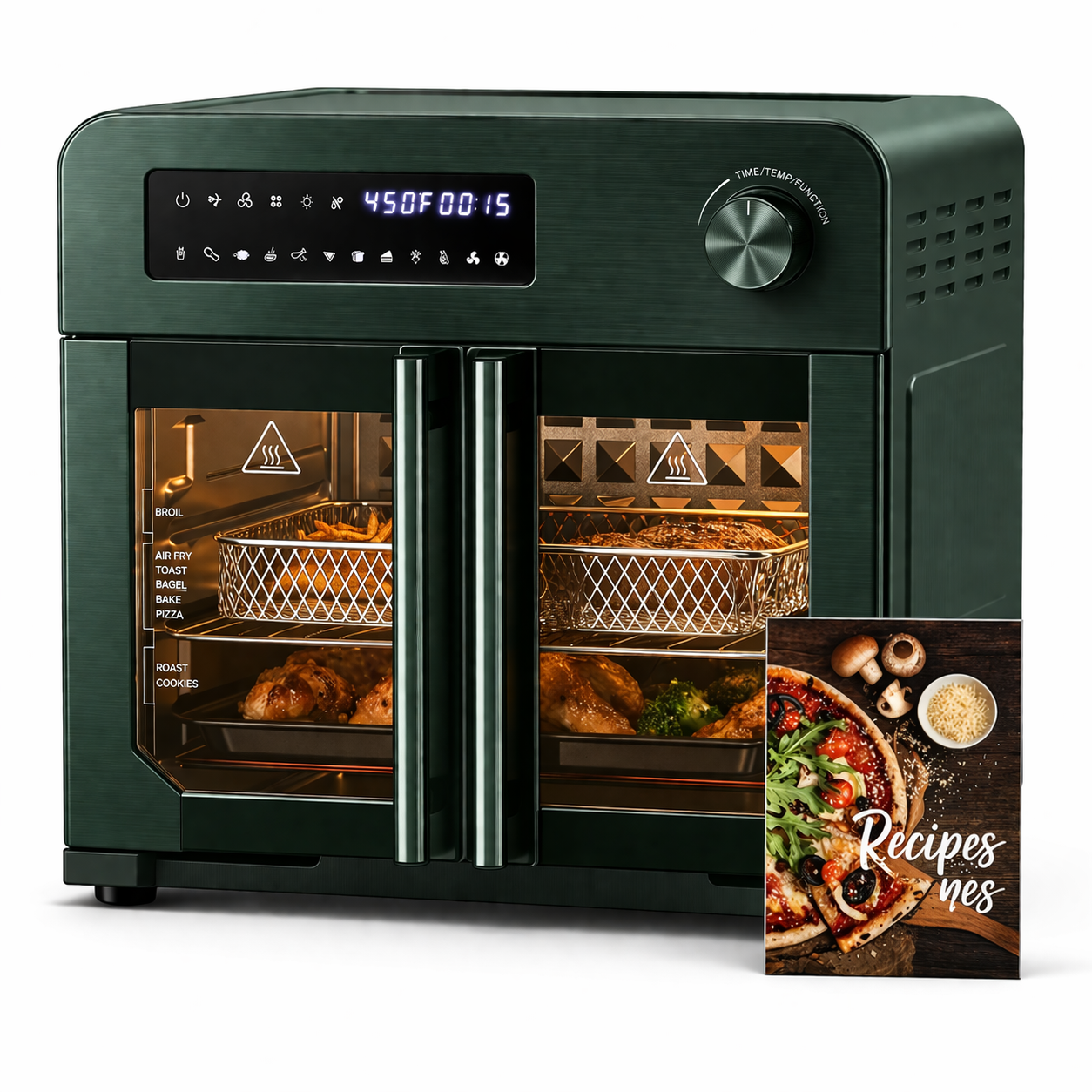 24QT French Door Countertop Air Fryer Toaster Oven10-in-1